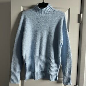 SOLD ON FBMP - Rachel Zoe Blue Cowl Neck Sweater with Ribbed Detailing